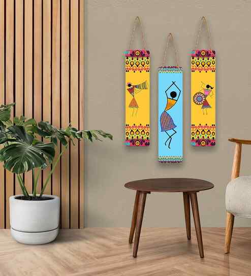 Set of 3  Tribal Decor Wooden Wall Hanging