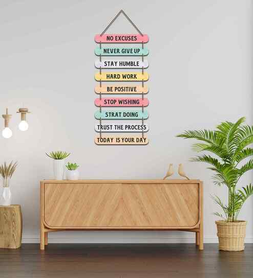Motivational Quotes Printed Mdf Wooden Wall Hanging