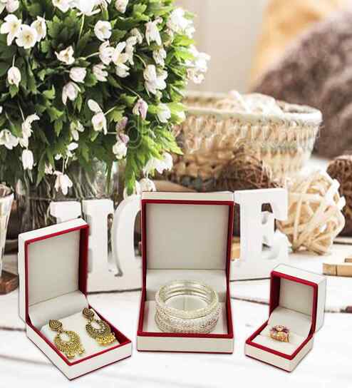 Maroon Jhumka Ring Earrings Display Jewellery Organiser Box