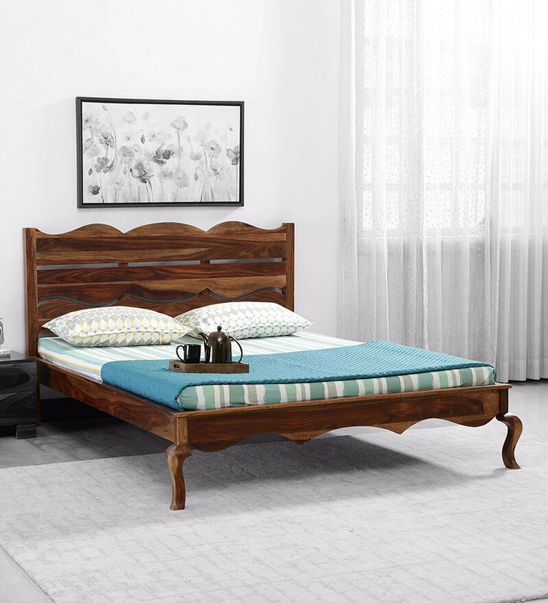 pepperfry solid wood bed