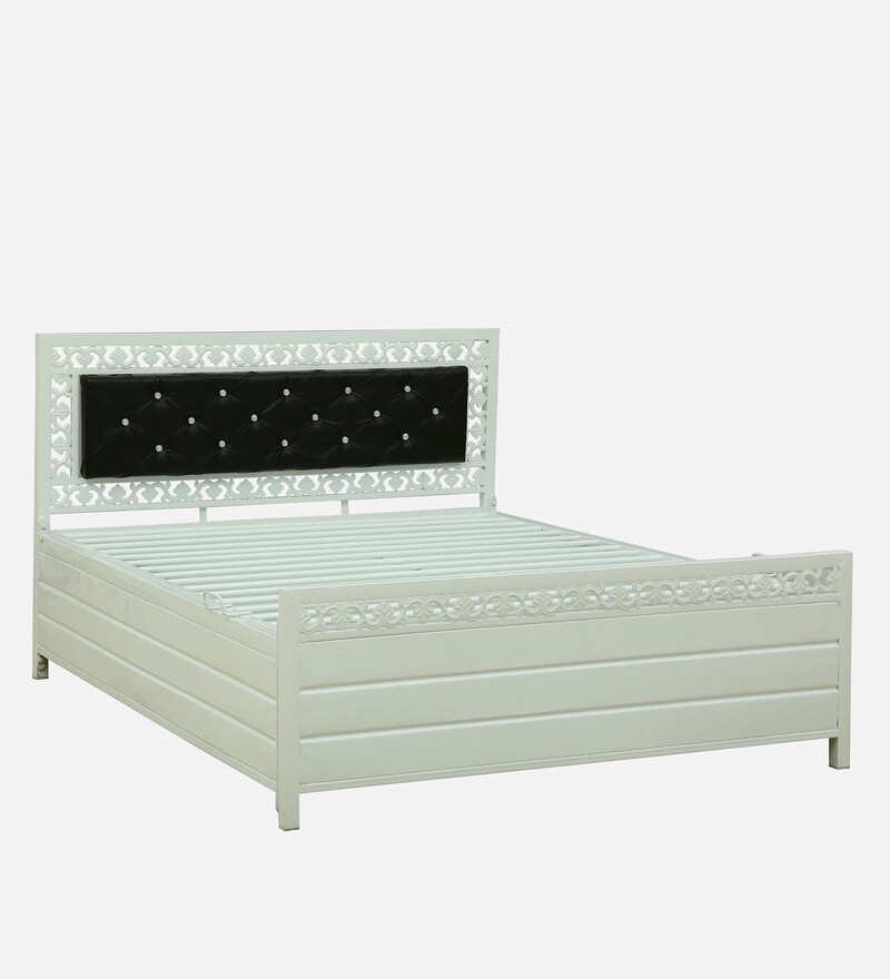 Buy Jefferson Metallic Queen Size Bed With Hydraulic Storage in Black