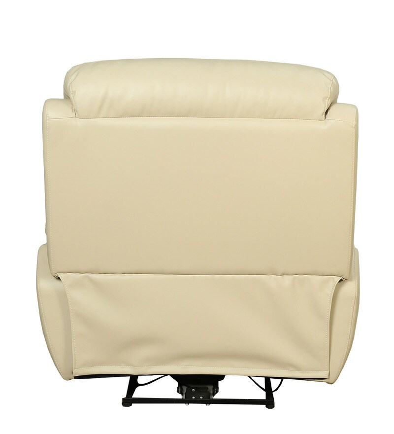 Buy 4 Square Leatherette Motorized 1 Seater Recliner in Beige Colour by Star India Online