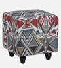 Jean Fabric Seating Stool In Provincial Teak Finish