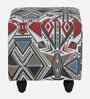 Jean Fabric Seating Stool In Provincial Teak Finish