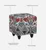 Jean Fabric Seating Stool In Provincial Teak Finish