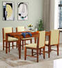 Jeck Solid Wood 4 Seater Dining Set In Honey Finish