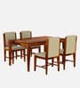 Jeck Solid Wood 4 Seater Dining Set In Honey Finish