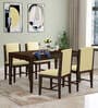 Jeck Solid Wood 4 Seater Dining Set In Walnut Finish