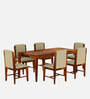 Jeck Solid Wood 6 Seater Dining Set In Honey Finish