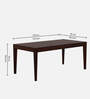Jeck Solid Wood 6 Seater Dining Set In Walnut Finish
