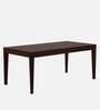 Jeck Solid Wood 6 Seater Dining Set In Walnut Finish