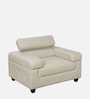 Penza Leatherette 1 Seater Sofa In Cream Colour