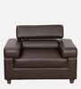 Penza Leatherette 1 Seater Sofa In Dark Brown Colour