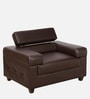 Penza Leatherette 1 Seater Sofa In Dark Brown Colour