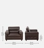 Penza Leatherette 1 Seater Sofa In Dark Brown Colour
