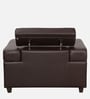 Penza Leatherette 1 Seater Sofa In Dark Brown Colour