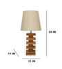 Jenga Wooden Table Lamp with Jute Shade & Brown Base