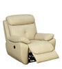 4 Square Leatherette Motorized 1 Seater Recliner In Beige Colour