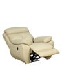 4 Square Leatherette Motorized 1 Seater Recliner In Beige Colour