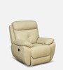 4 Square Leatherette Motorized 1 Seater Recliner In Beige Colour