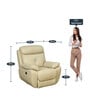 4 Square Leatherette Motorized 1 Seater Recliner In Beige Colour
