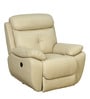 4 Square Leatherette Motorized 1 Seater Recliner In Beige Colour