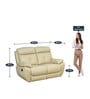 4 Square Leatherette Manual 2 Seater Recliner in Beige Colour