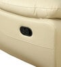 4 Square Leatherette Manual 2 Seater Recliner in Beige Colour