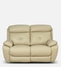 4 Square Leatherette Manual 2 Seater Recliner in Beige Colour