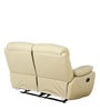 4 Square Leatherette Manual 2 Seater Recliner in Beige Colour