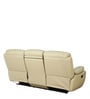4 Square Leatherette Manual 3 Seater Recliner in Beige Colour