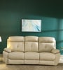 4 Square Leatherette Manual 3 Seater Recliner in Beige Colour