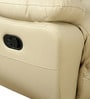 4 Square Leatherette Manual 3 Seater Recliner in Beige Colour