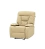 Jennifer Leatherette 1 Seater Manual Recliner In Cream Color