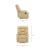 Jennifer Leatherette 1 Seater Manual Recliner In Cream Color