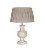Jeny Beige Cottan Fabric Shade Night Lamp With Wood Base