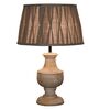 Jeny Beige Cottan Fabric Shade Night Lamp With Wood Base