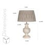 Jeny Beige Cottan Fabric Shade Night Lamp With Wood Base