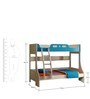 Jerry Kids Bunk Bed (with Trundle) in Blue & White Colour