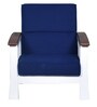 Jessica 1 Seater Wooden Sofa in Blue & White Colour