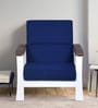 Jessica 1 Seater Wooden Sofa in Blue & White Colour