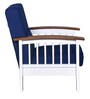 Jessica 1 Seater Wooden Sofa in Blue & White Colour