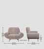 Jessy Fabric 1 Seater Sofa in Almond Beige Colour