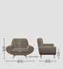 Jessy Fabric 1 Seater Sofa in Hazel Beige Colour