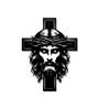 Jesus with Cross Metal Art Christian Spiritual Wall Decor