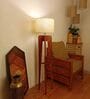 Jet Wooden Floor Lamp with Jute Shade & Brown Base