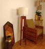 Jet Wooden Floor Lamp with Jute Shade & Brown Base