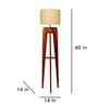 Jet Wooden Floor Lamp with Jute Shade & Brown Base
