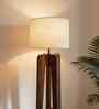 Jet Wooden Floor Lamp with Jute Shade & Brown Base
