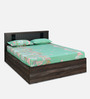 Jewel Queen Size Bed With Box Storage in Smoke Ash Finish